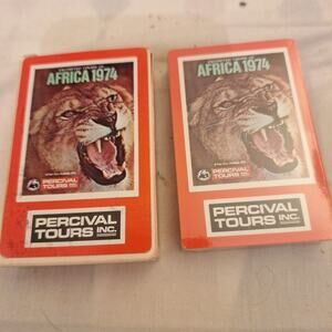 Vintage Unopened Playing Cards Plastic Coated Africa 1974 Percival Tours